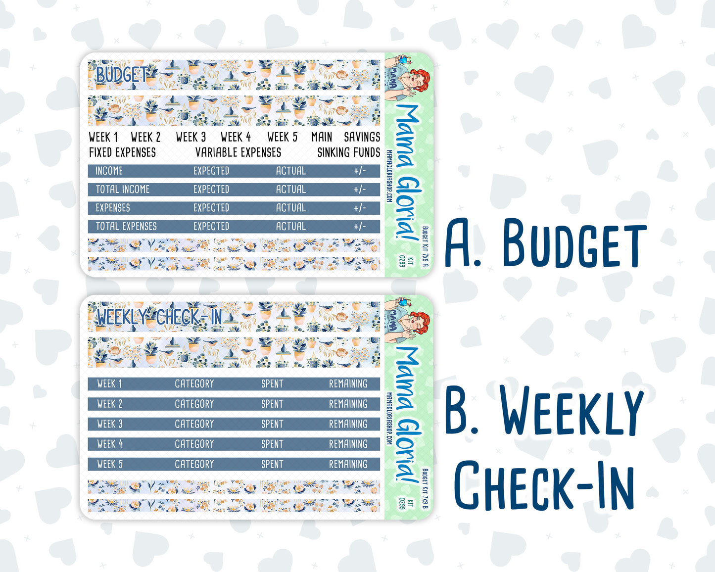 Kit 0299 - Budget - For 7x9 & A5 Planners | Notebooks - October - Book Nook