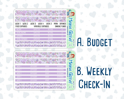Kit 0263 - Budget - For 7x9 & A5 Planners | Notebooks - April - Lavender Drift