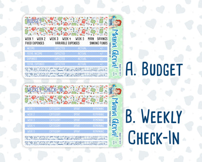 Kit 0279 - Budget - For 7x9 & A5 Planners | Notebooks - August - Not Ready For School