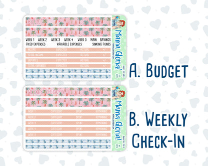 Kit 0270 - Budget - For 7x9 & A5 Planners | Notebooks - June - Beachside Bliss