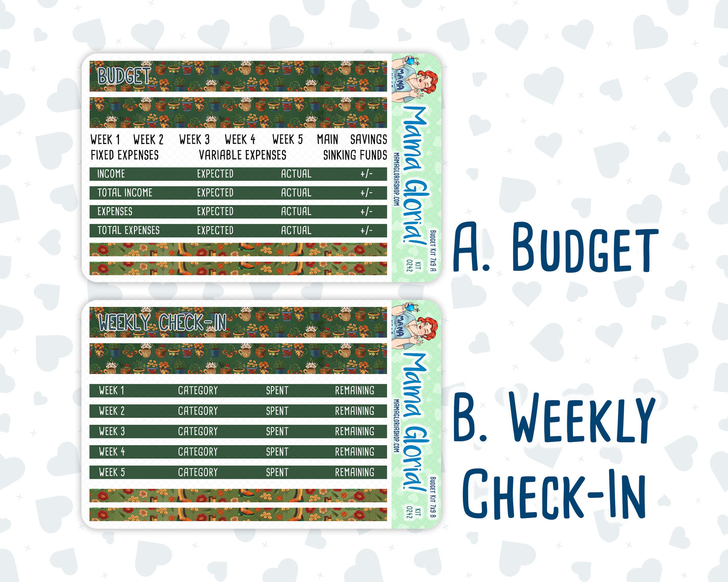 Kit 0242 - Budget - For 7x9 & A5 Planners | Notebooks - November - Cottage Autumn