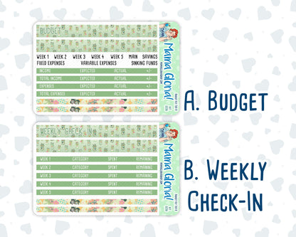 Kit 0256 - Budget - For 7x9 & A5 Planners | Notebooks - March - Froggy Luck