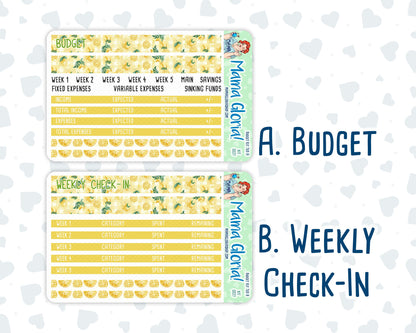 Kit 0227 - Budget - For 7x9 & A5 Planners | Notebooks - July - Lemon Grove