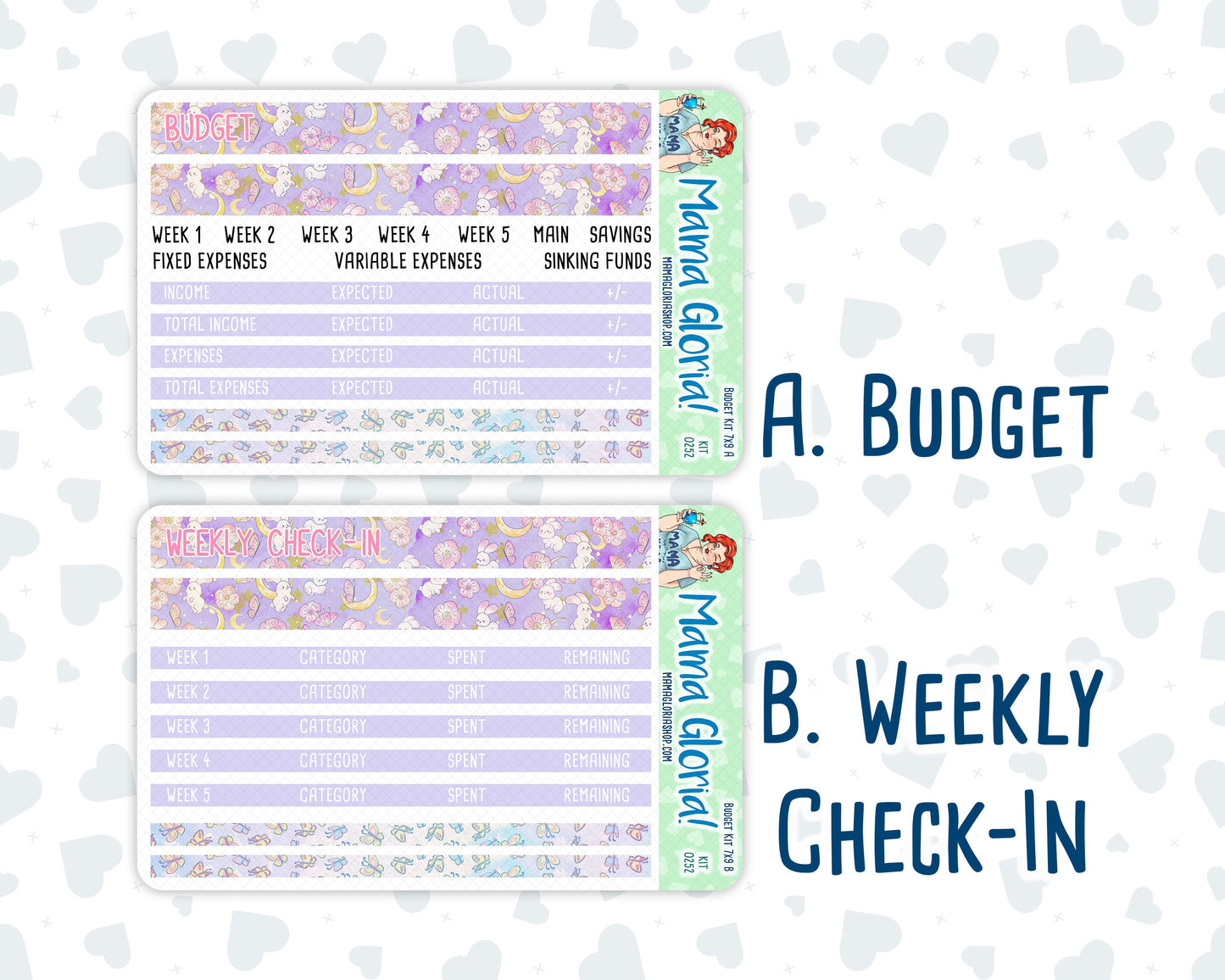 Kit 0252 - Budget - For 7x9 & A5 Planners | Notebooks - February - Tokyo Candy Cloud