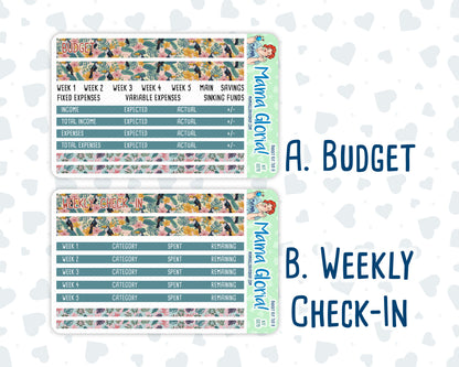 Kit 0275 - Budget - For 7x9 & A5 Planners | Notebooks - July - Tropical Safari Blush