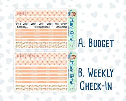Kit 0228 - Budget - For 7x9 & A5 Planners | Notebooks - August - Just Peachy