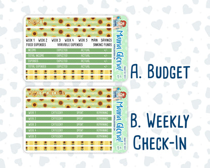 Kit 0277 - Budget - For 7x9 & A5 Planners | Notebooks - August - Sunflower Drama Club