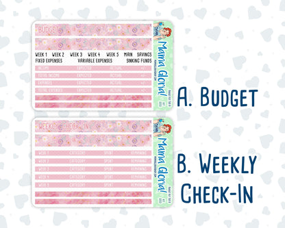 Kit 0253 - Budget - For 7x9 & A5 Planners | Notebooks - February - Rosy Daydreams