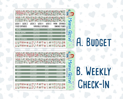 Kit 0245 - Budget - For 7x9 & A5 Planners | Notebooks - December - Vintage Christmas