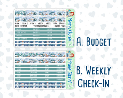 Kit 0247 - Budget - For 7x9 & A5 Planners | Notebooks - December - Snow Day Adventures