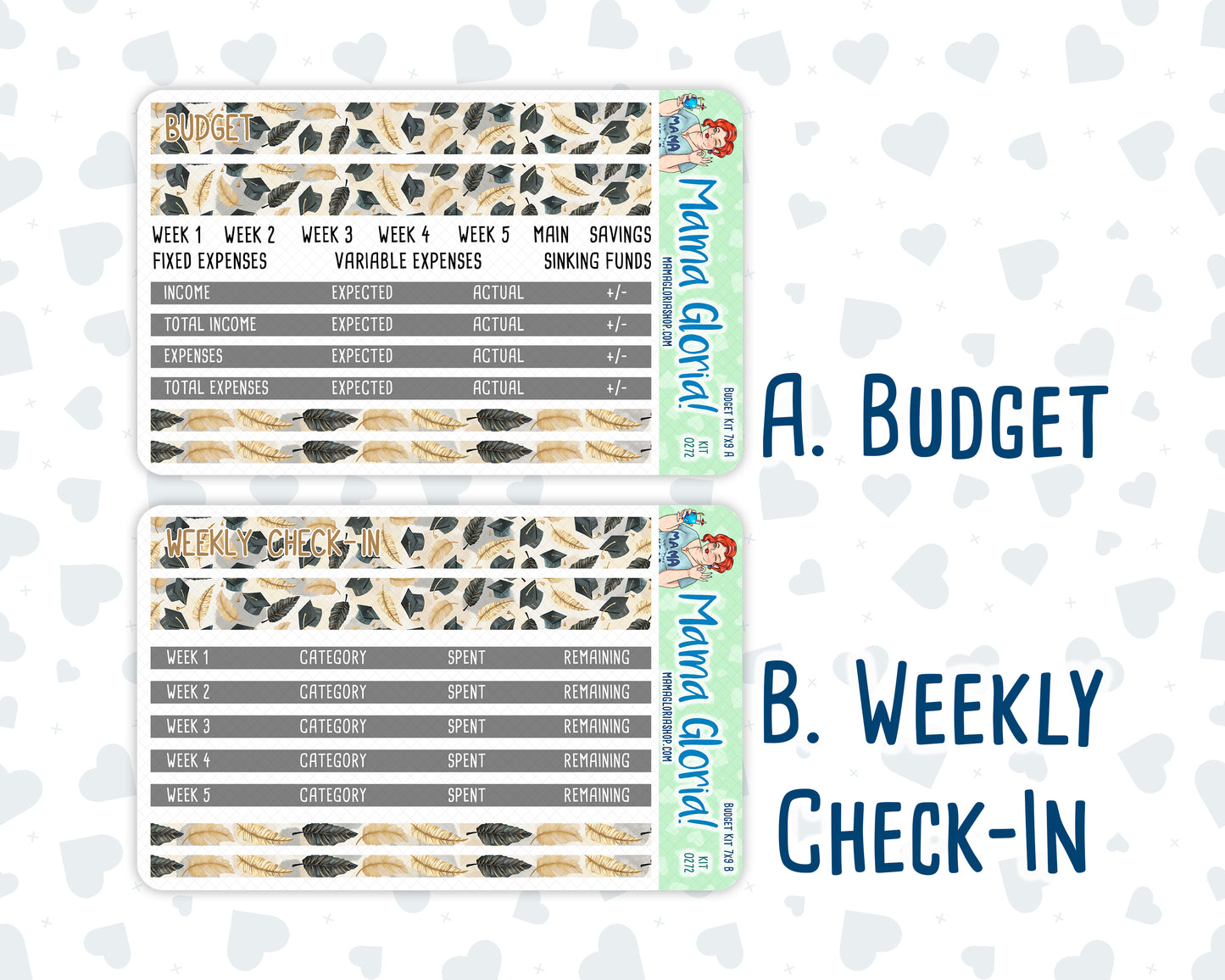 Kit 0272 - Budget - For 7x9 & A5 Planners | Notebooks - May - Graduation