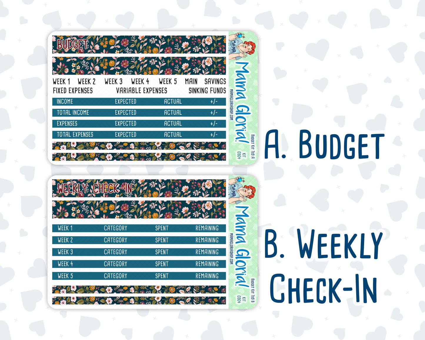 Kit 0304 - Budget - For 7x9 & A5 Planners | Notebooks - November - Autumn In Bloom