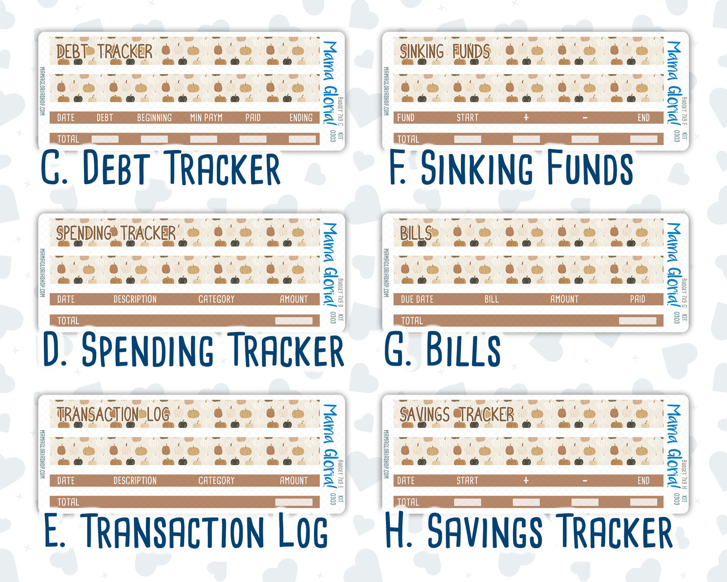 Kit 0303 - Budget - For 7x9 & A5 Planners | Notebooks - November - Into The Woods