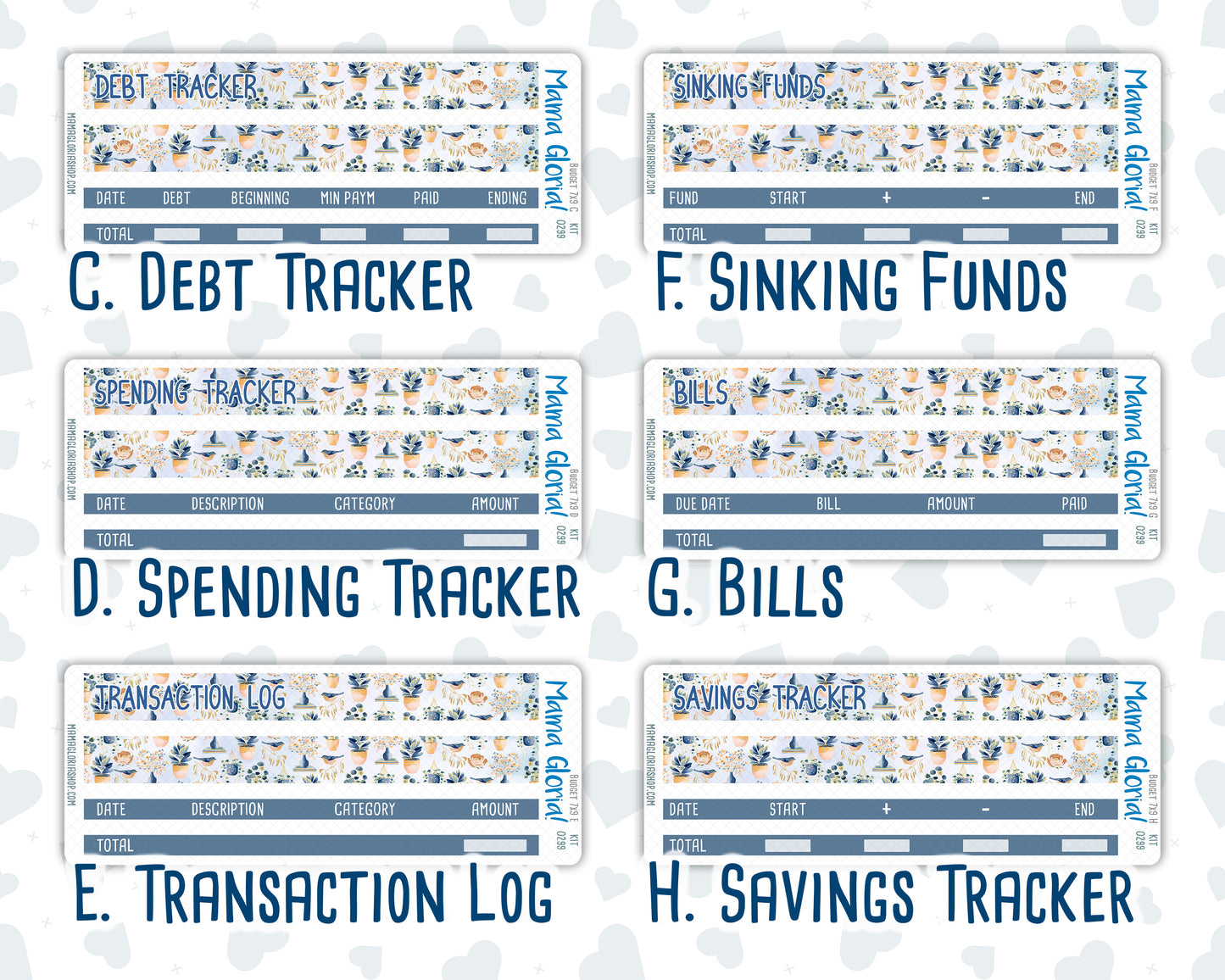 Kit 0299 - Budget - For 7x9 & A5 Planners | Notebooks - October - Book Nook