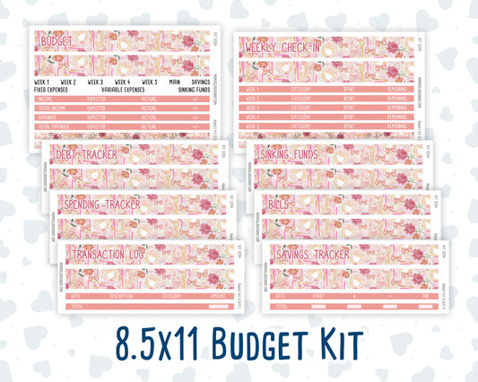 Kit 0294 - Budget - For 8.5x11 Planners | Notebooks - September - Rosy Reveria