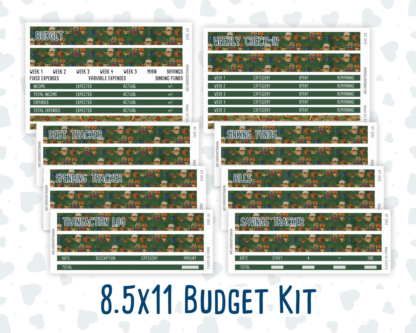 Kit 0242 - Budget - For 8.5x11 Planners | Notebooks - November - Cottage Autumn