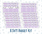 Kit 0263 - Budget - For 8.5x11 Planners | Notebooks - April - Lavender Drift
