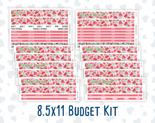 Kit 0276 - Budget - For 8.5x11 Planners | Notebooks - July - Melon Crush