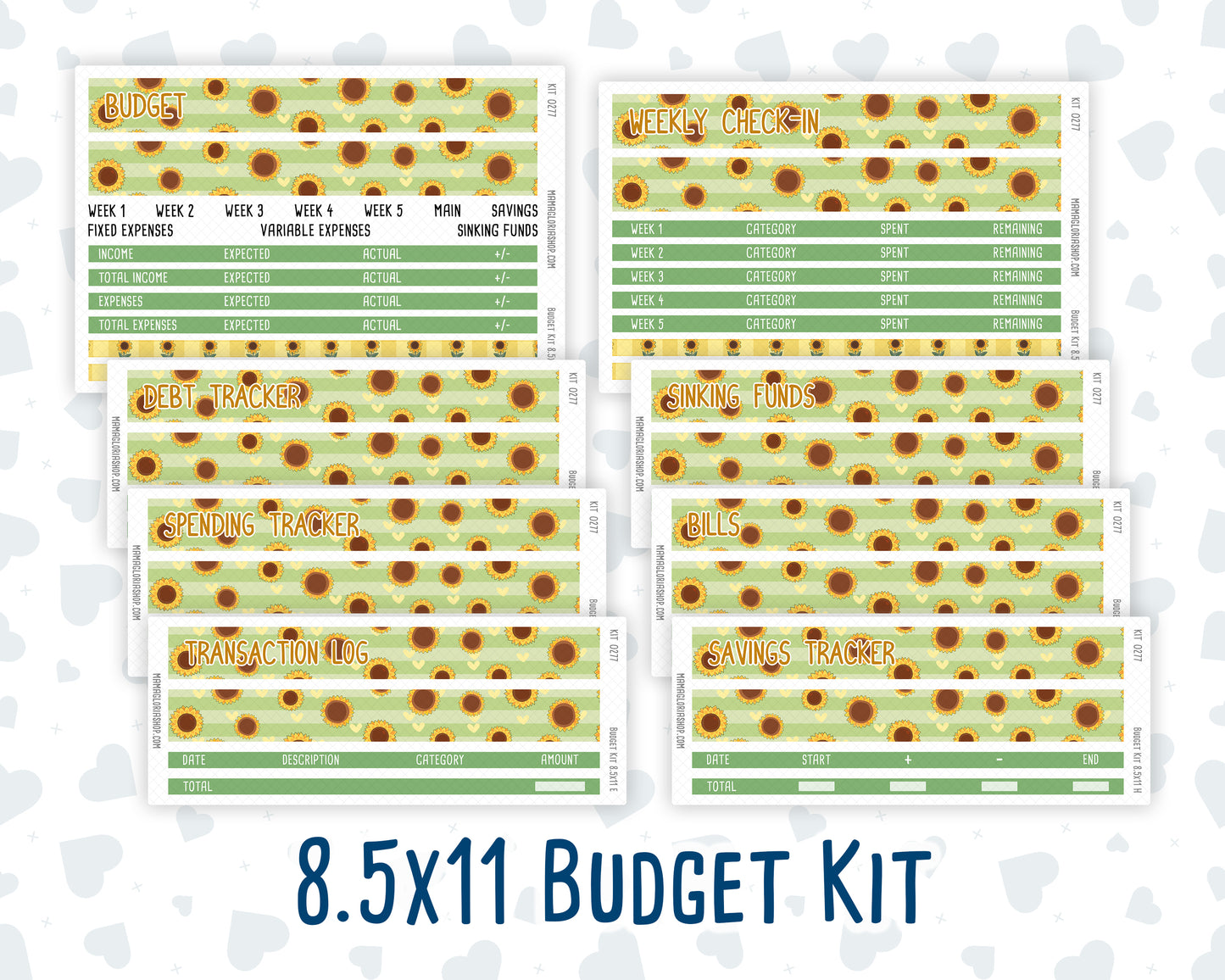 Kit 0277 - Budget - For 8.5x11 Planners | Notebooks - August - Sunflower Drama Club