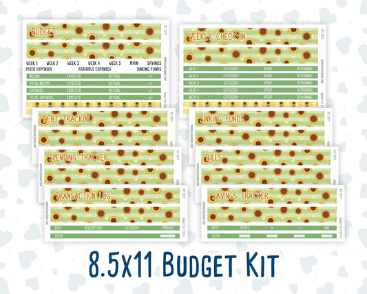 Kit 0277 - Budget - For 8.5x11 Planners | Notebooks - August - Sunflower Drama Club