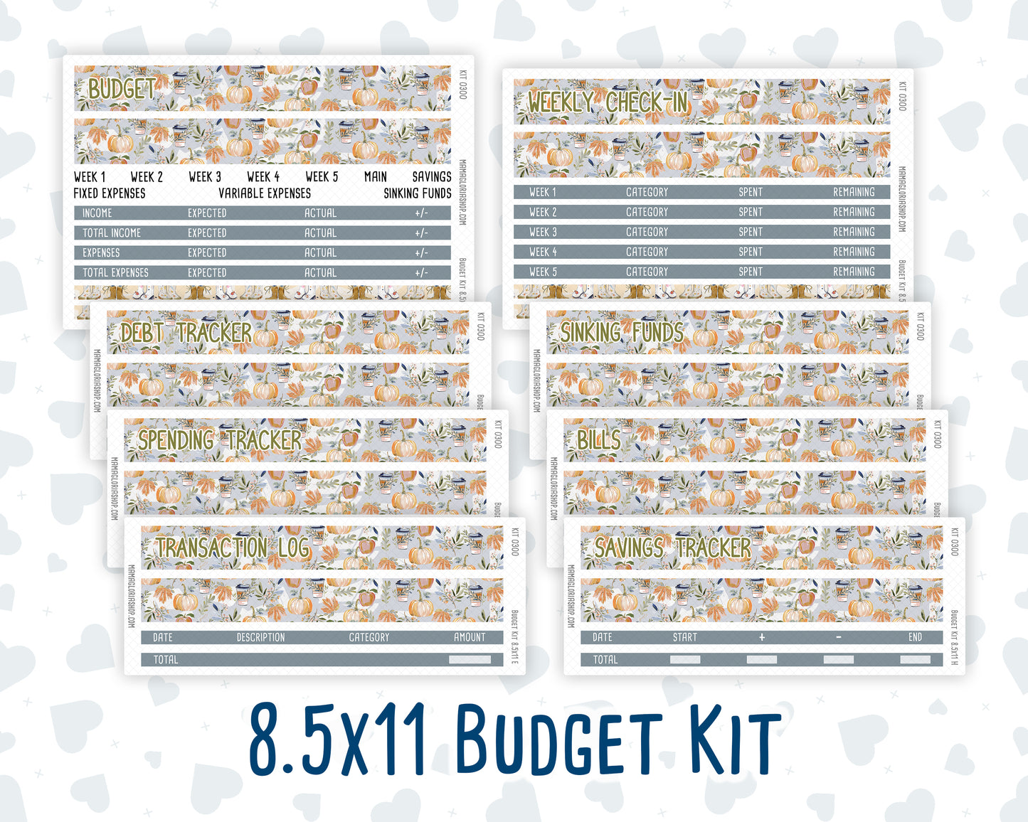 Kit 0300 - Budget - For 8.5x11 Planners | Notebooks - October - Autumn Stroll