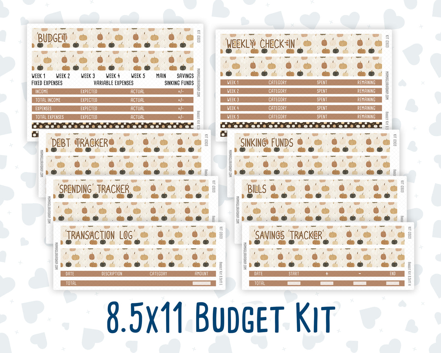 Kit 0303 - Budget - For 8.5x11 Planners | Notebooks - November - Into The Woods