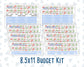 Kit 0279 - Budget - For 8.5x11 Planners | Notebooks - August - Not Ready For School