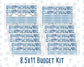 Kit 0249 - Budget - For 8.5x11 Planners | Notebooks - January - Icy Lace