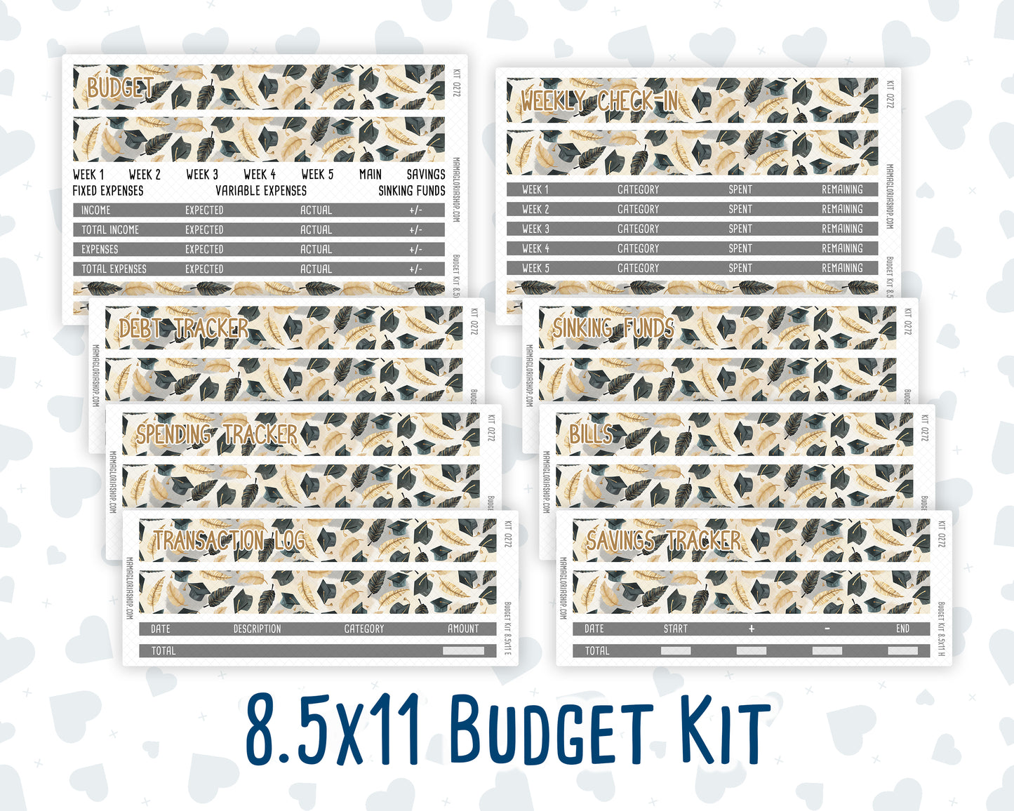 Kit 0272 - Budget - For 8.5x11 Planners | Notebooks - May - Graduation