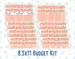 Kit 0278 - Budget - For 8.5x11 Planners | Notebooks - August - Oops, All Peaches