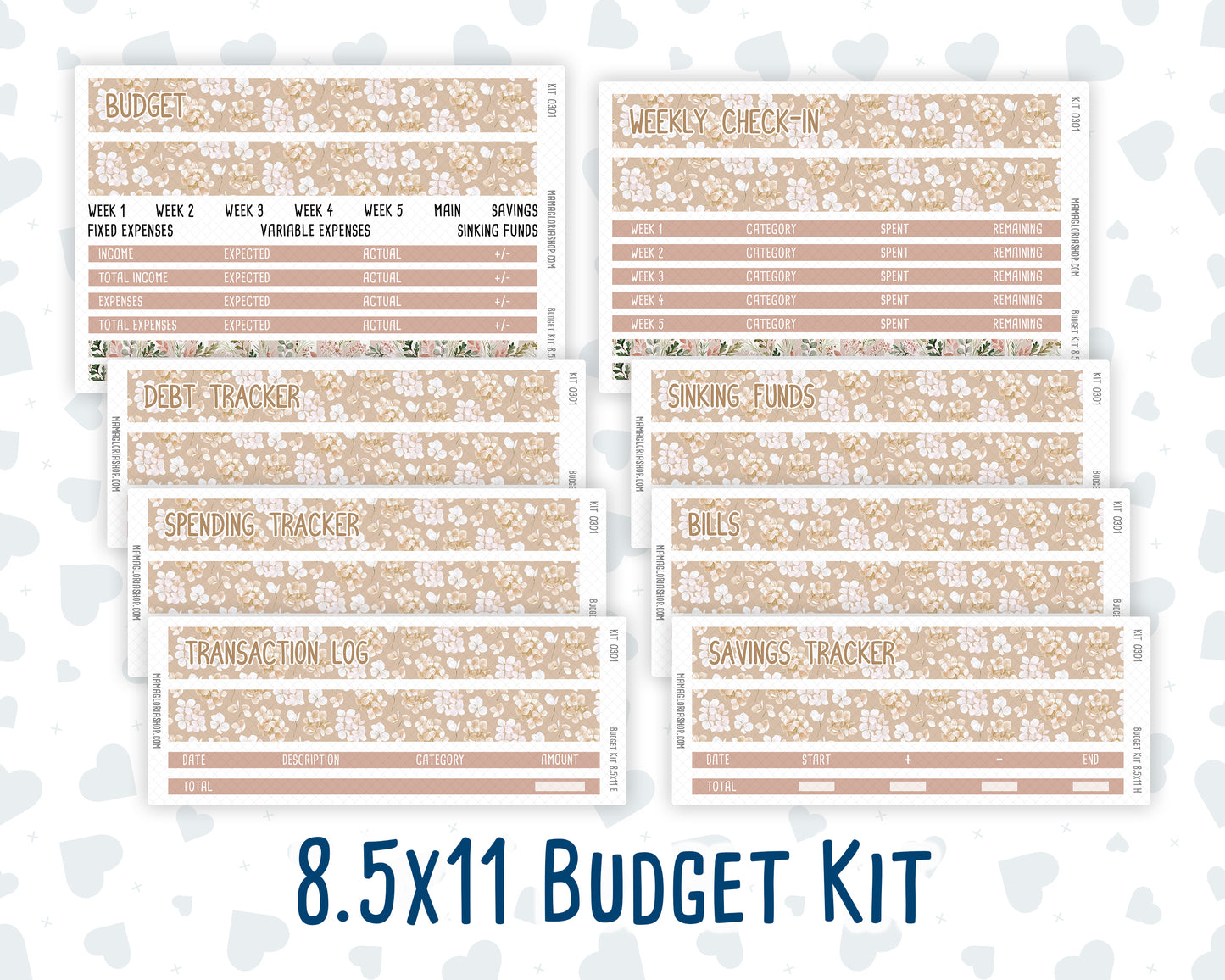 Kit 0301 - Budget - For 8.5x11 Planners | Notebooks - November - Sunday Comfort