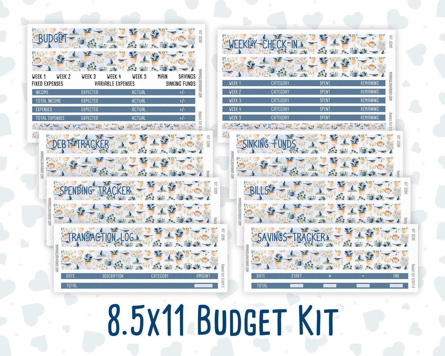 Kit 0299 - Budget - For 8.5x11 Planners | Notebooks - October - Book Nook