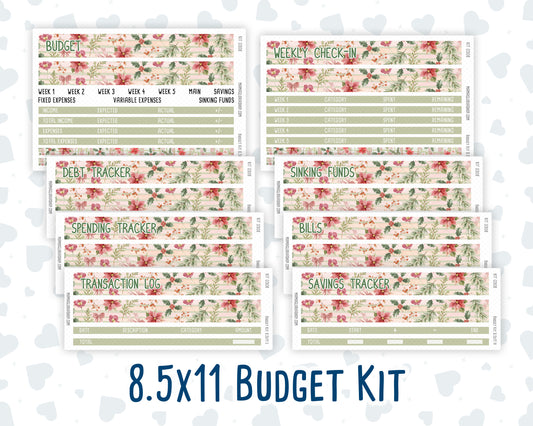 Kit 0308 - Budget - For 8.5x11 Planners | Notebooks - December - Knit & Holly