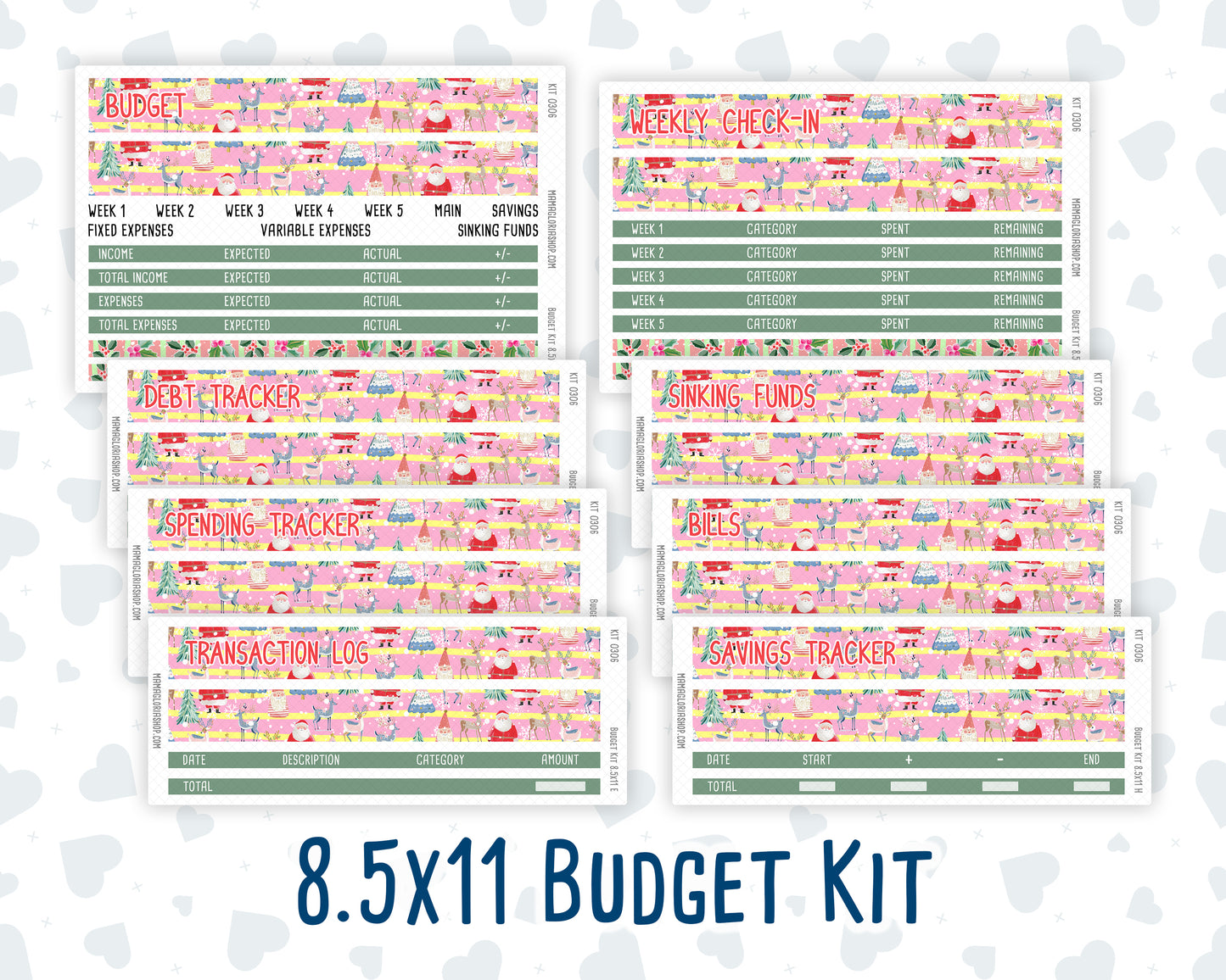 Kit 0306 - Budget - For 8.5x11 Planners | Notebooks - December - Jolly Mischief