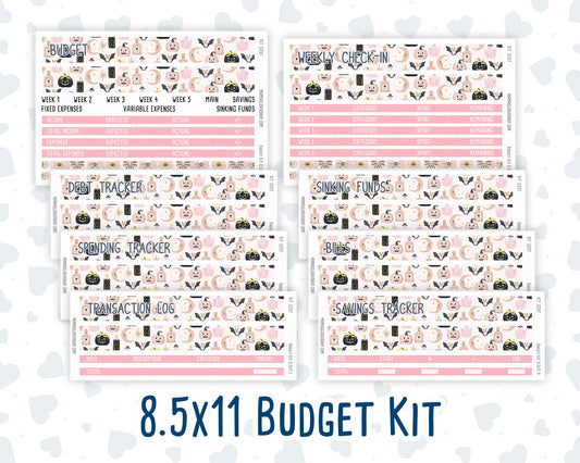 Kit 0297 - Budget - For 8.5x11 Planners | Notebooks - October - Pink Spell