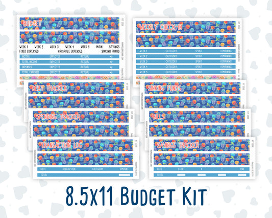 Kit 0268 - Budget - For 8.5x11 Planners | Notebooks - June - Sea Sweeties