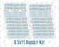 Kit 0265 - Budget - For 8.5x11 Planners | Notebooks - May - Honeybee Sky