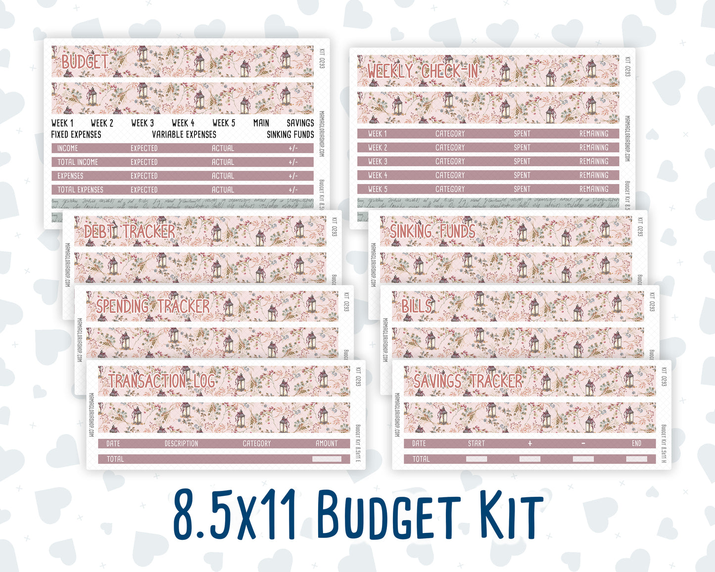 Kit 0293 - Budget - For 8.5x11 Planners | Notebooks - September - Fleur de Provence