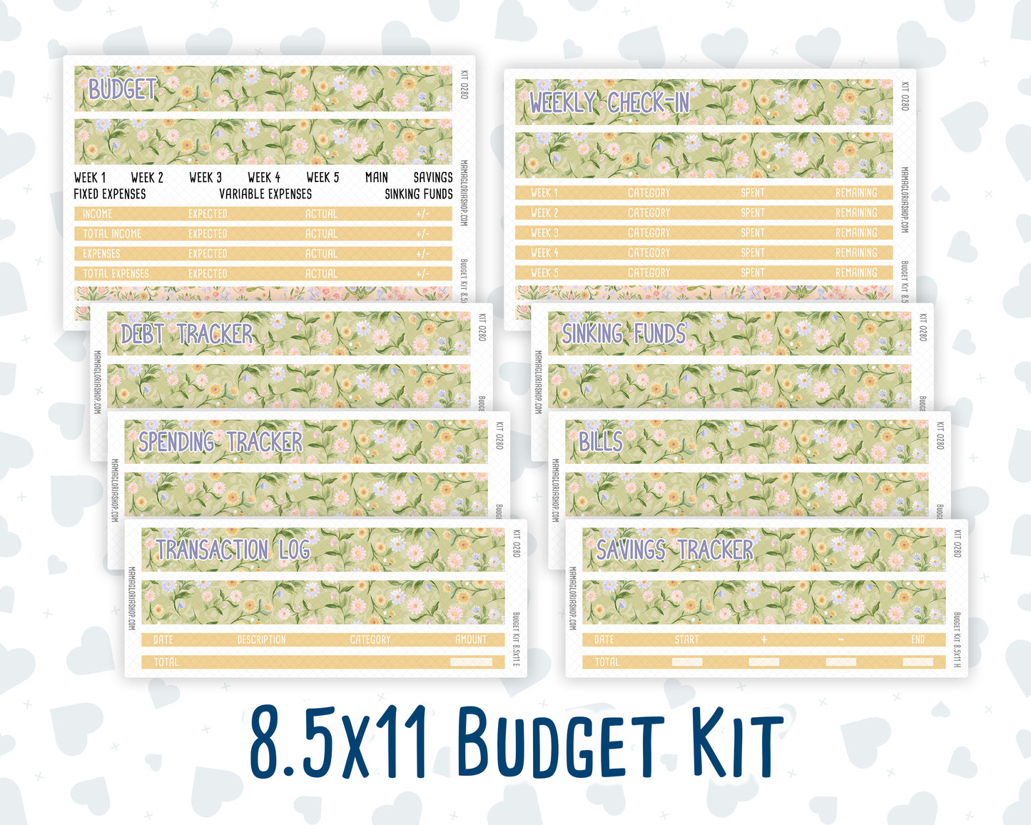 Kit 0280 - Budget - For 8.5x11 Planners | Notebooks - Half Past Six In August