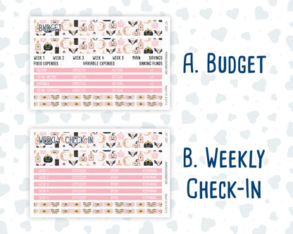 Kit 0297 - Budget - For 8.5x11 Planners | Notebooks - October - Pink Spell