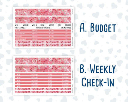 Kit 0254 - Budget - For 8.5x11 Planners | Notebooks - February - Valentine Village