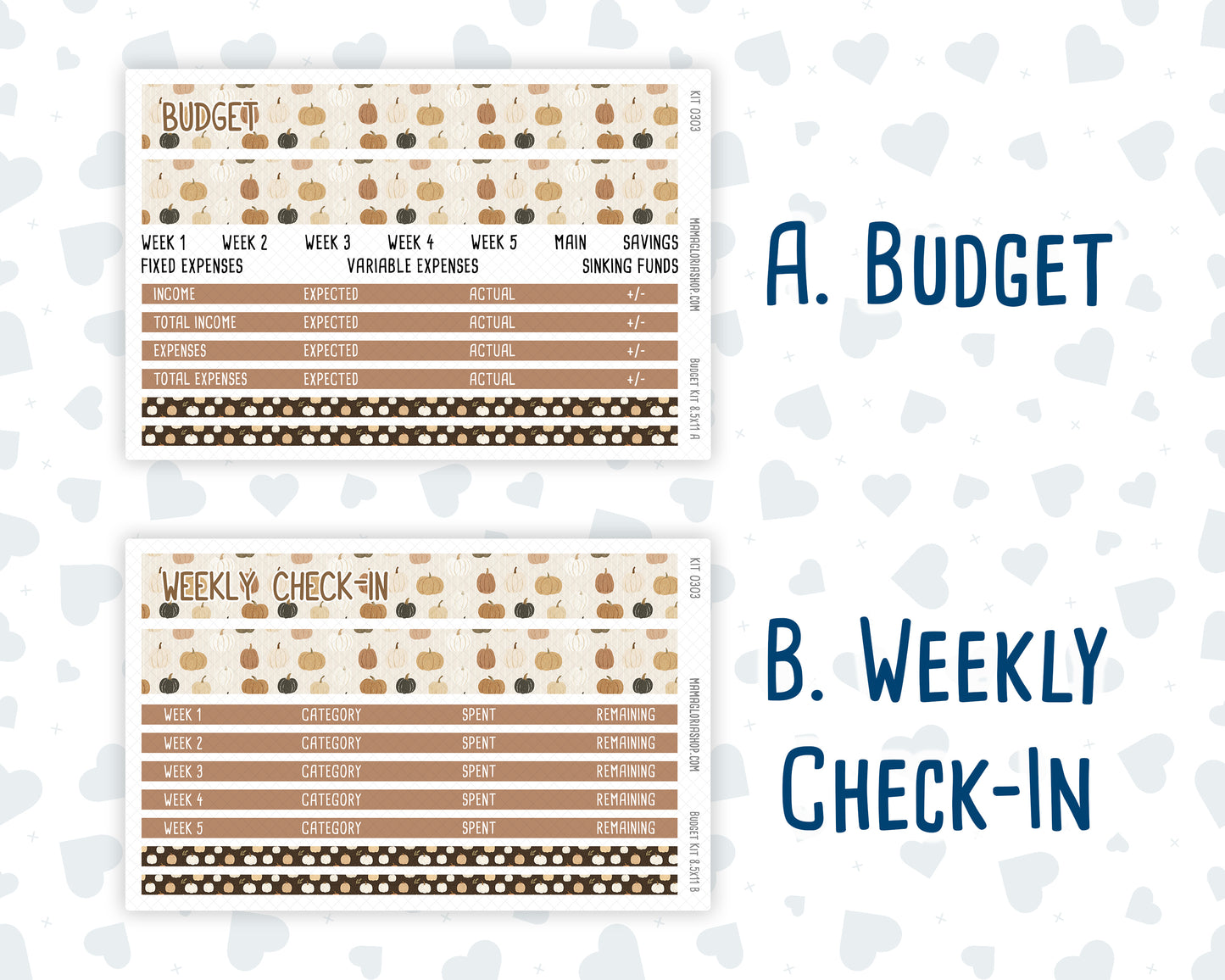 Kit 0303 - Budget - For 8.5x11 Planners | Notebooks - November - Into The Woods