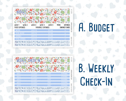 Kit 0279 - Budget - For 8.5x11 Planners | Notebooks - August - Not Ready For School