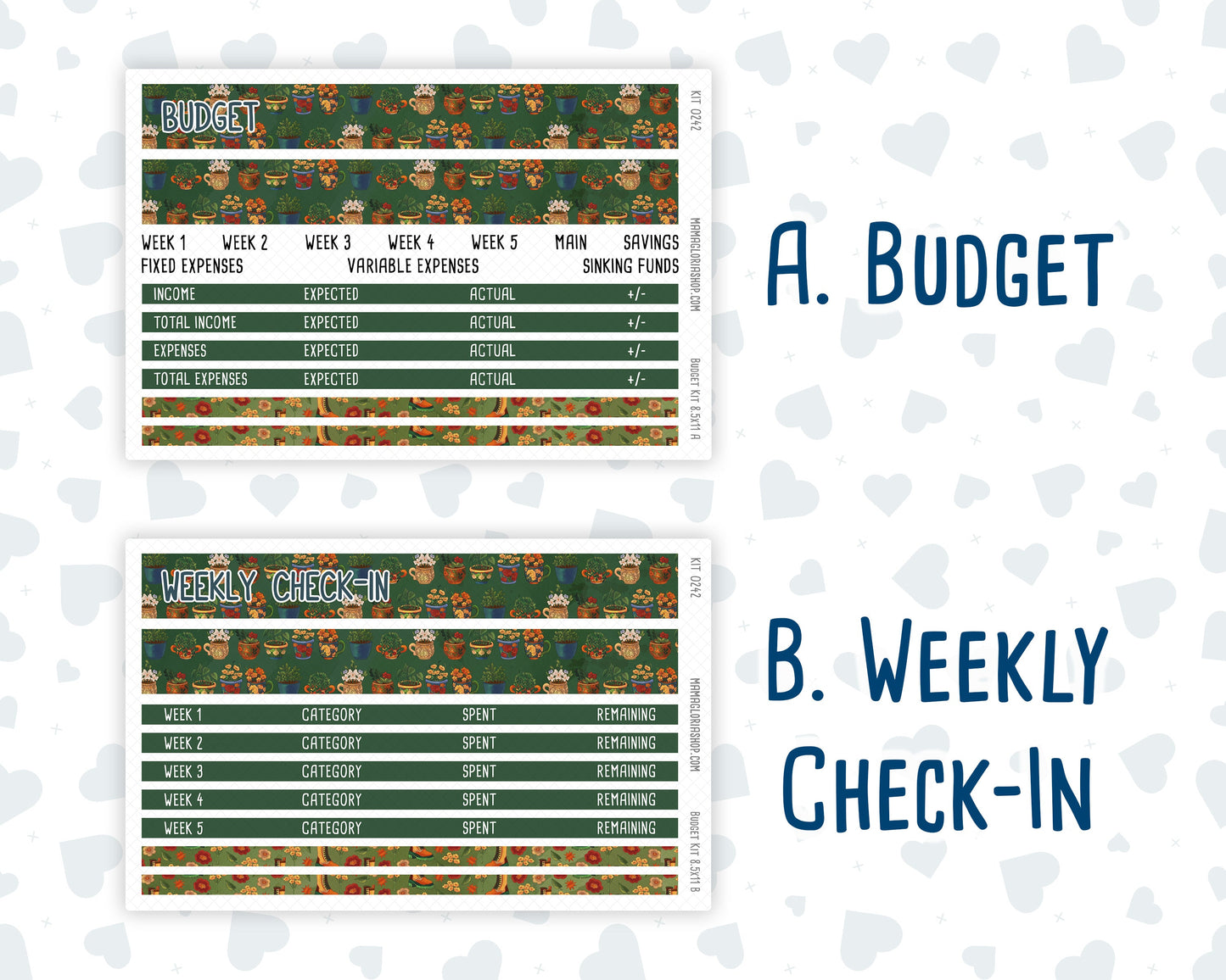 Kit 0242 - Budget - For 8.5x11 Planners | Notebooks - November - Cottage Autumn
