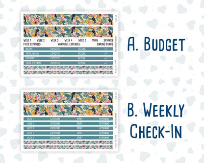 Kit 0275 - Budget - For 8.5x11 Planners | Notebooks - July - Tropical Safari Blush