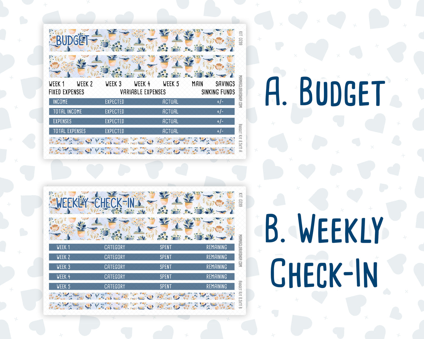 Kit 0299 - Budget - For 8.5x11 Planners | Notebooks - October - Book Nook