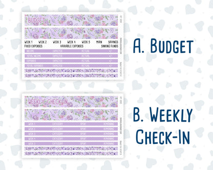 Kit 0263 - Budget - For 8.5x11 Planners | Notebooks - April - Lavender Drift