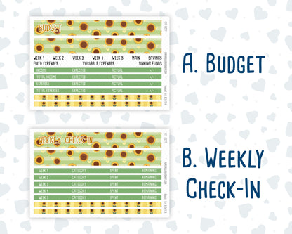 Kit 0277 - Budget - For 8.5x11 Planners | Notebooks - August - Sunflower Drama Club