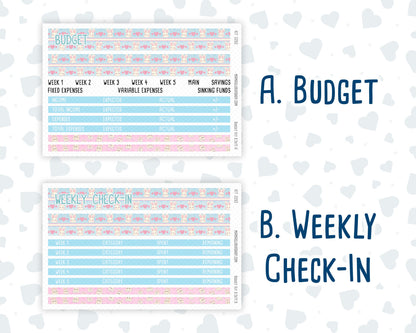 Kit 0262 - Budget - For 8.5x11 Planners | Notebooks - April - Spring Puffs
