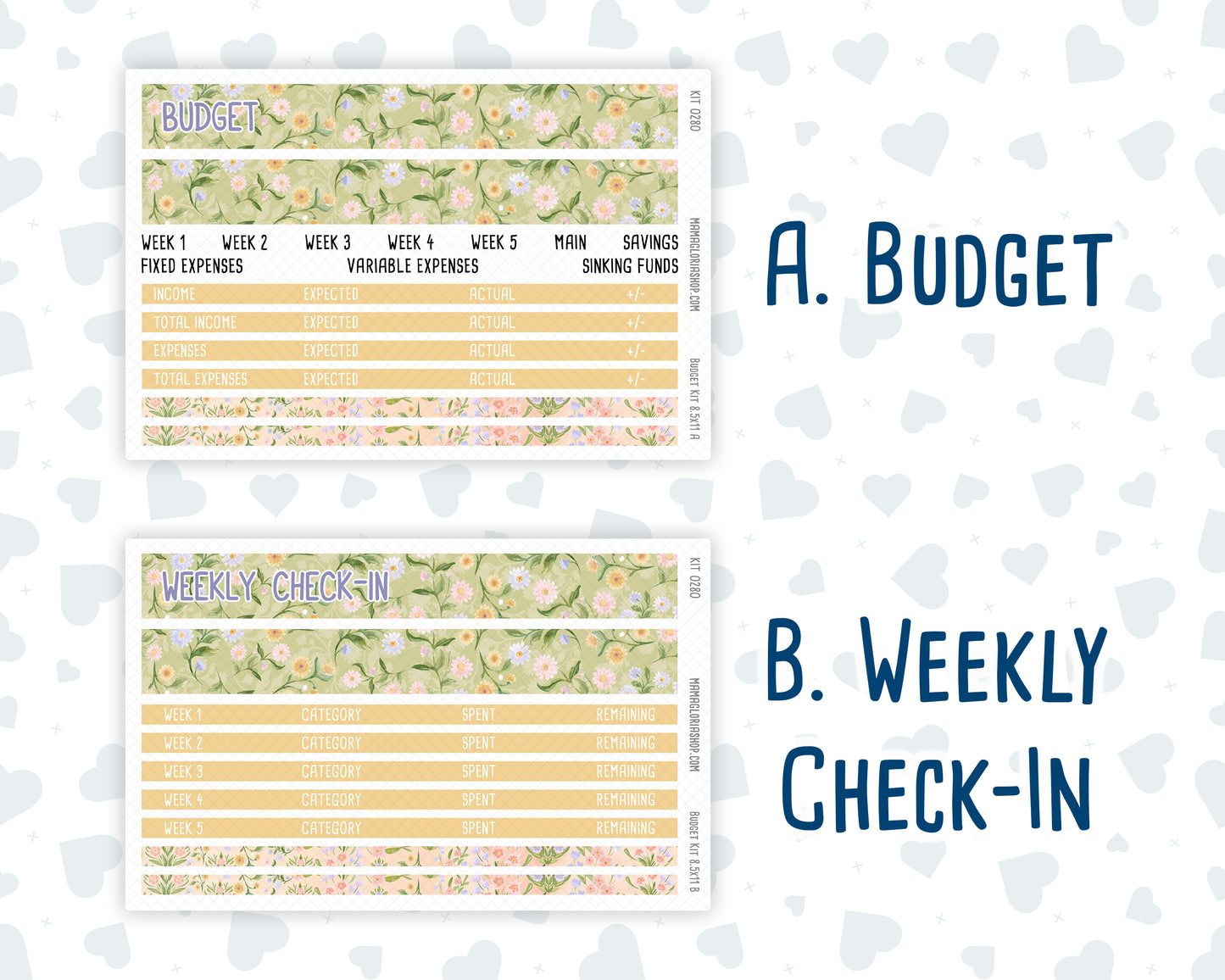 Kit 0280 - Budget - For 8.5x11 Planners | Notebooks - Half Past Six In August